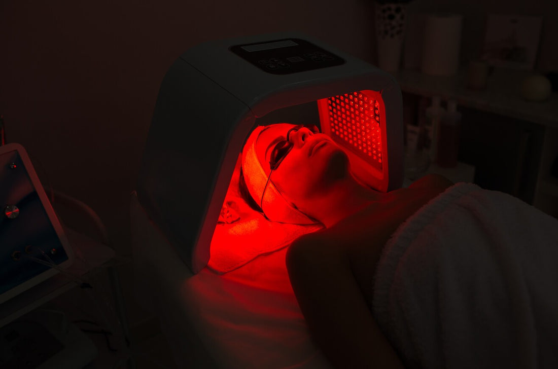 Face Red Light Therapy Before and After Skin Treatment